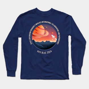 Space, Vote Blue 2024 Long Sleeve T-Shirt